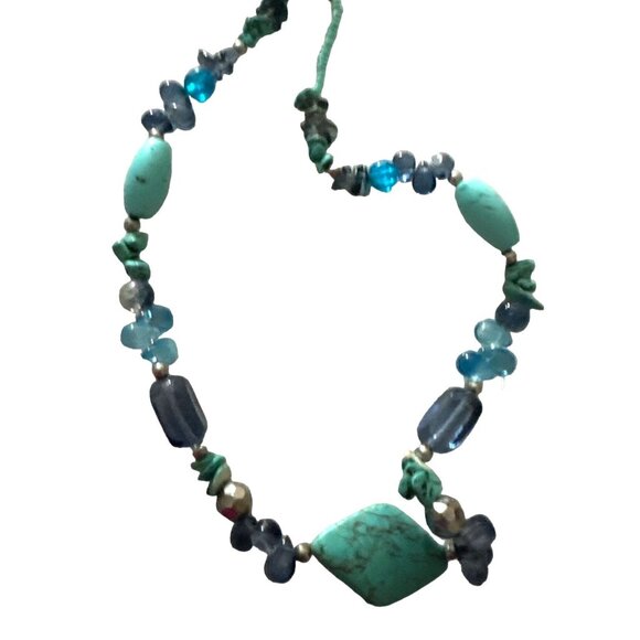 Boho Turquoise Blue Necklace Earrings Bracelet 3 Piece Lot Southwestern Colorful - Picture 2 of 4